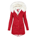 Damen Parka Wintermantel - Tailliert & Kapuze