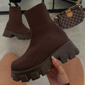 Damen Plateau-Stiefeletten - Bequeme Stretchy Passform