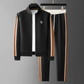 Herren Gestreifter Trainingsanzug - Jacke mit Reißverschluss & Slim-Fit Jogginghose