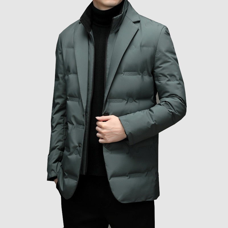 Herren Winter-Steppjacke - Maßgeschneiderte Passform & Kerben-Revers