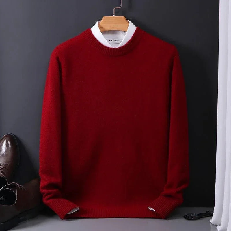 Herren Weicher Kaschmir Pullover - Gestrickter Rundhalsausschnitt