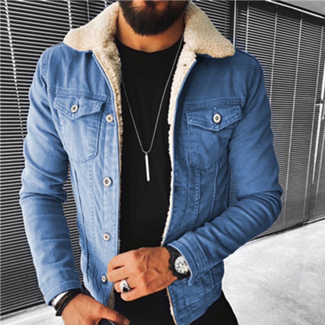 Herren Warme Jeansjacke - Design mit kuscheligem Futter