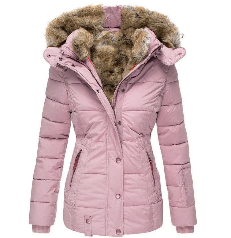 Damen Winter-Parka-Jacke - Gesteppt mit Kapuze