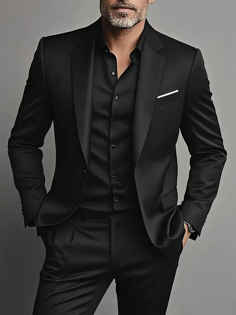Herren Zweiteiliger Slim Fit Anzug – Tailliertes Sakko & Anzughose
