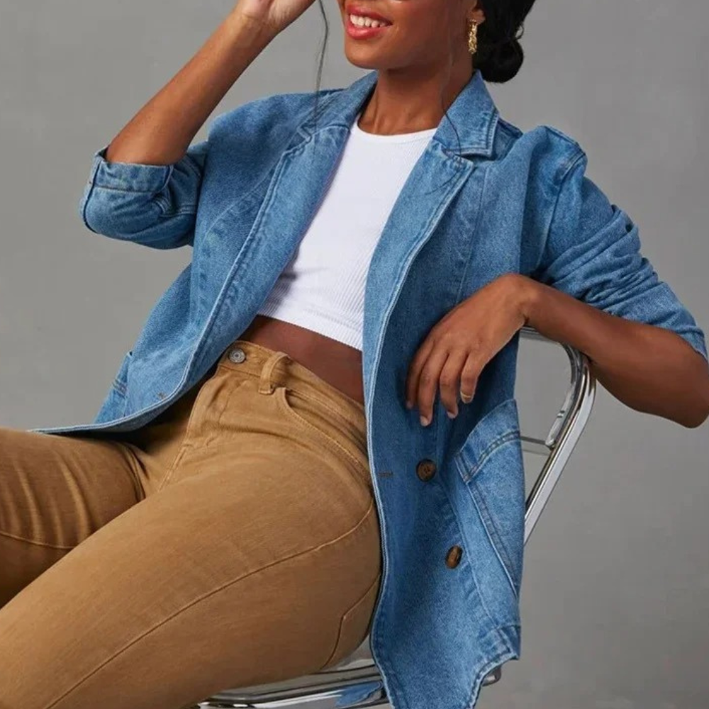 Damen Jeansjacke im Vintage-Stil - Stilvoller Oversized-Schnitt