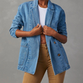 Damen Jeansjacke im Vintage-Stil - Stilvoller Oversized-Schnitt