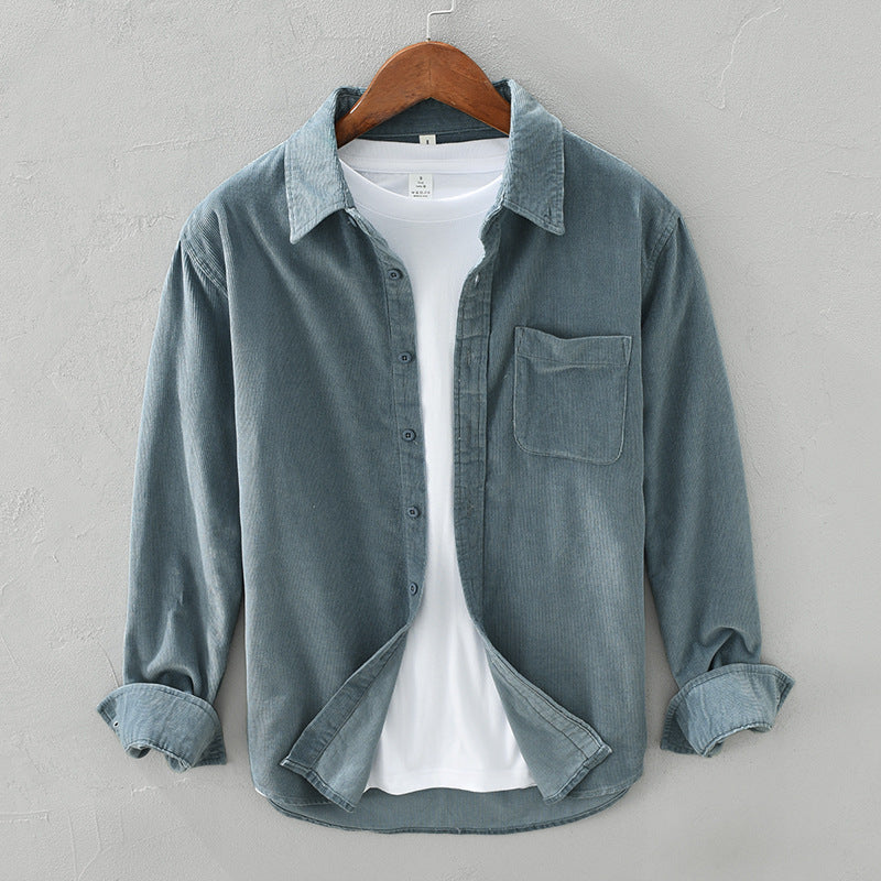 Herren Cord Button-Down Hemd - Overshirt in lockerer Passform