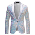 Herren Pailletten Blazer Jacke - Schmale Passform mit Einzelknopf