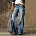 Damen Jeans mit Weitem Bein  - Ausgefranst & Entspannte Passform