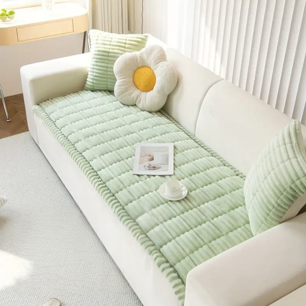 Rippen-Sofaauflage - Weich mit Zierfalten