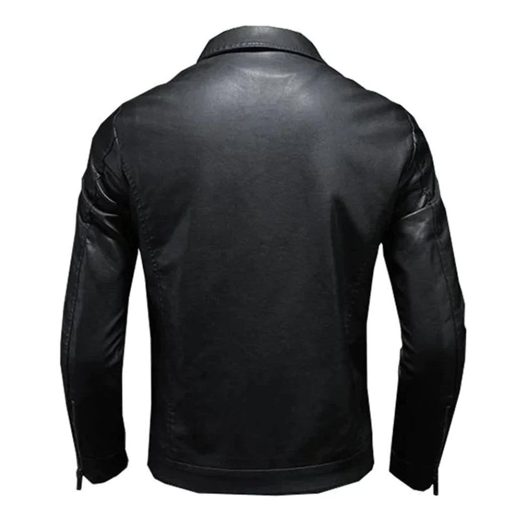 Herren Schwarze Jacke - Trucker-Stil & Reißverschluss vorne