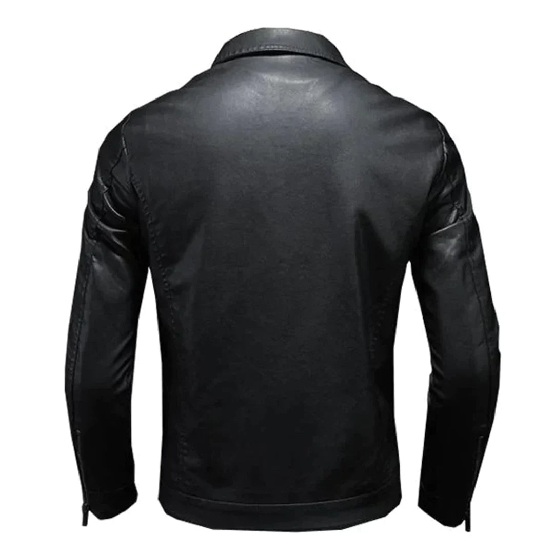 Herren Schwarze Jacke - Trucker-Stil & Reißverschluss vorne