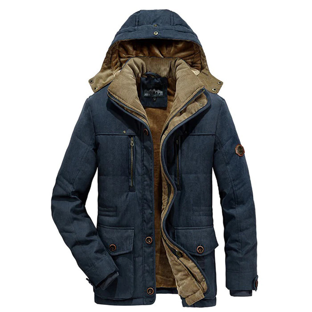 Herren Gefütterte Winterparka Jacke - Winddicht & Mehrfachtaschen