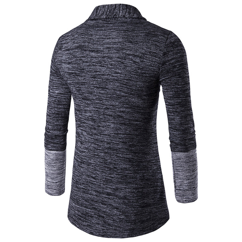 Herren-Zweifarbiger Cardigan - Offene Front Stil