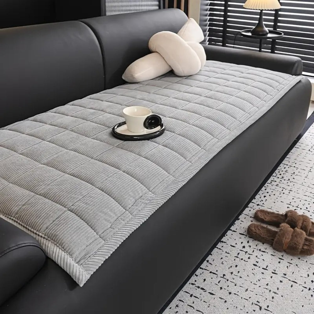 Gesteppte Couch-Abdeckmatte - Rutschfester Sofa-Schutz