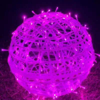 Hängende LED-Lichtkugeln - Geflochtener Stil Garten-Dekokugeln