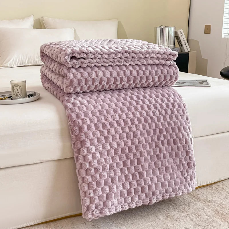 Kuschel Decke Noppen - Warme Wohndecke für Sofa & Couch