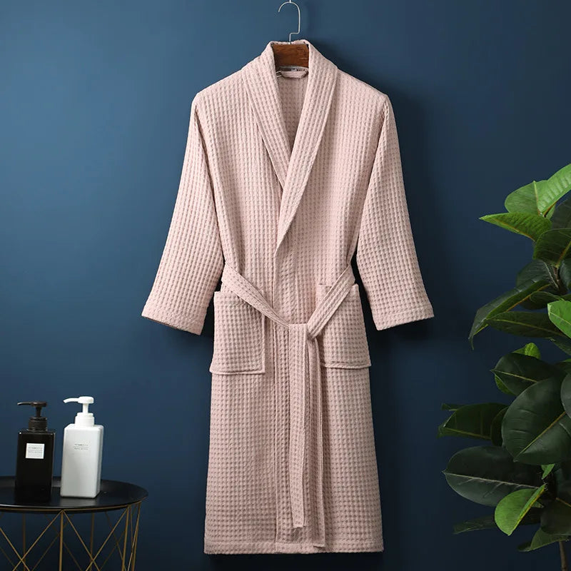 Unisex Morgenmantel - Bademantel mit Waffelstruktur