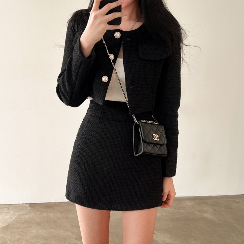 Damen Blazer & Rock Set - Schicke Maßgeschneiderte Passform