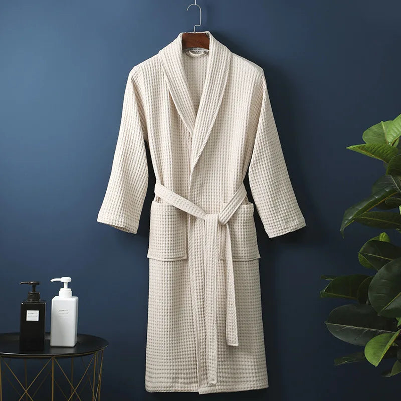 Unisex Morgenmantel - Bademantel mit Waffelstruktur