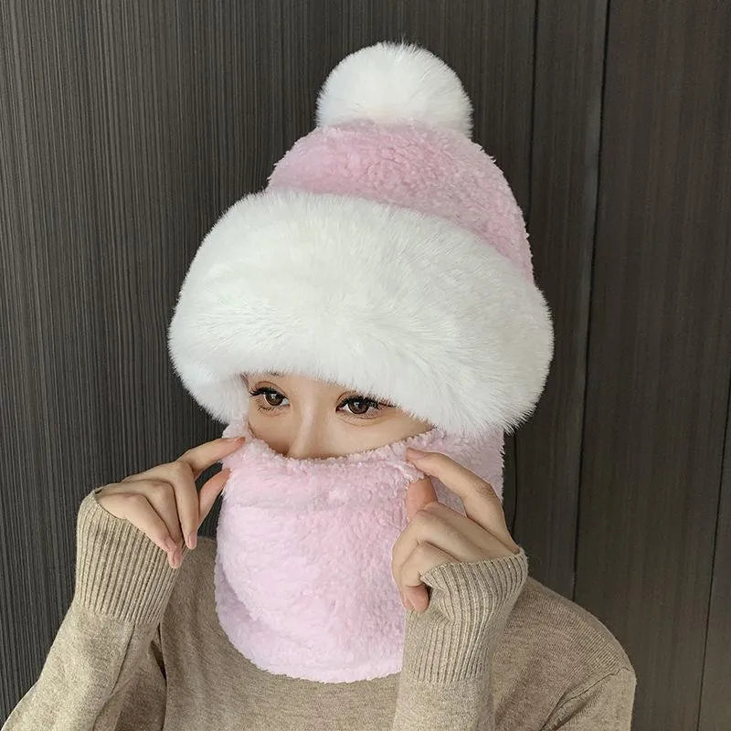 Damen Strick Winter Balaklava Mütze - Gesichtsmaske & Schal