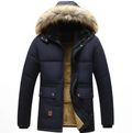 Herren Isolierte Winter-Parka-Jacke - Gepolstertes Futter & Mehrfachtaschen