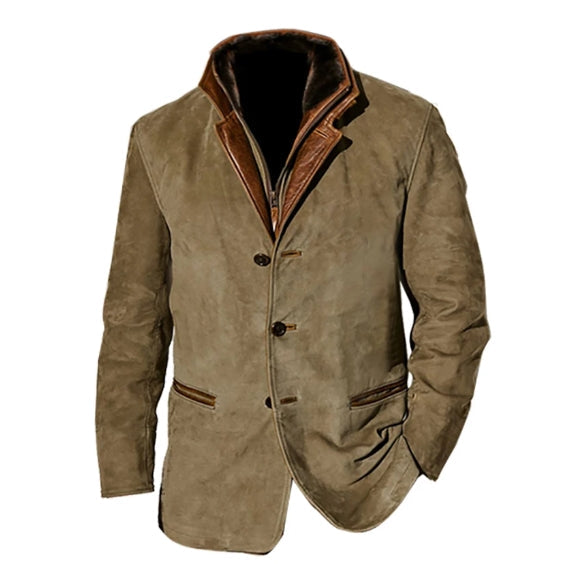 Herren Sakko im Lagenlook – Mit Stehkragen und Revers
