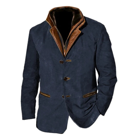 Herren Sakko im Lagenlook – Mit Stehkragen und Revers