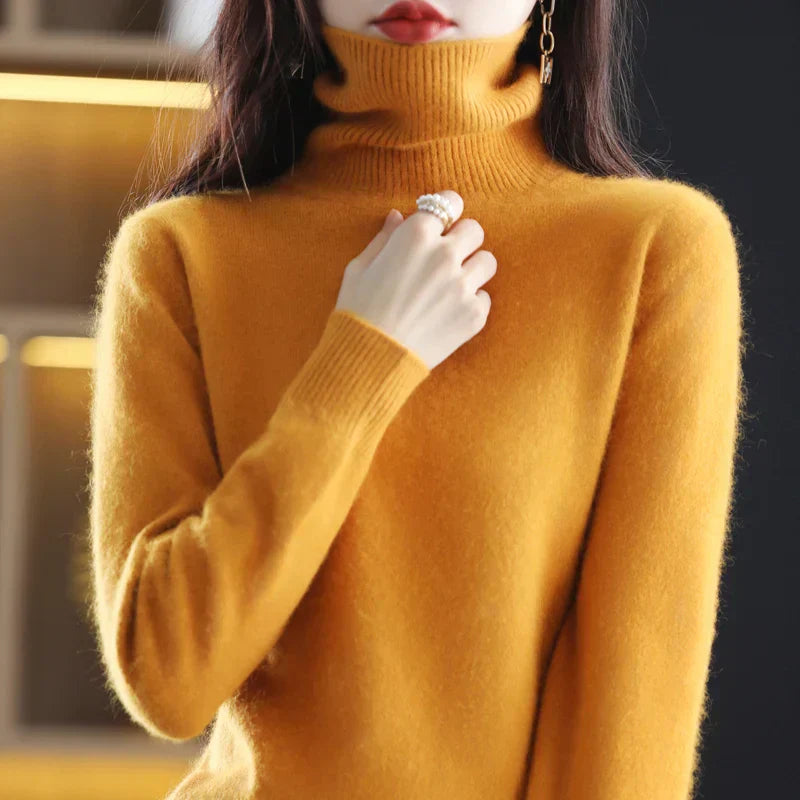 Damen Kaschmir Rollkragenpullover – Flauschig und Gestrickt