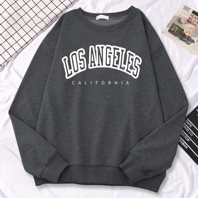 Damen-Sweatshirt in Übergröße - Los Angeles California-Print