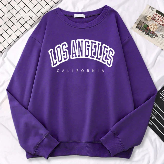 Damen-Sweatshirt in Übergröße - Los Angeles California-Print