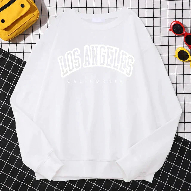 Damen-Sweatshirt in Übergröße - Los Angeles California-Print