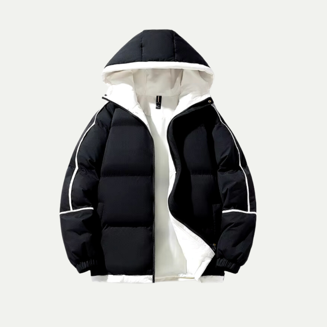 Unisex Puffer Winterjacke – Gesteppt mit Kapuze
