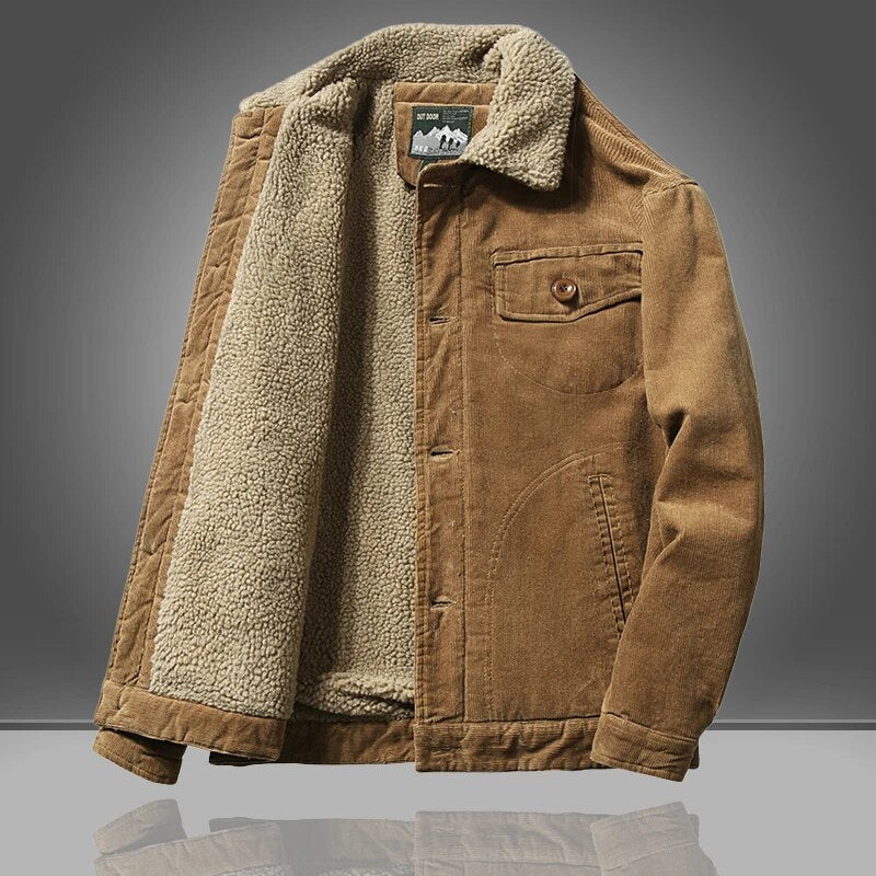 Herren Cord-Truckerjacke - Gefütterter & warmer Winter-Stil