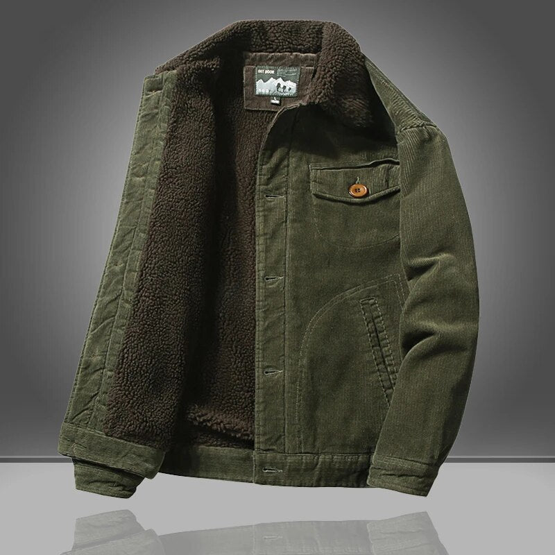 Herren Cord-Truckerjacke - Gefütterter & warmer Winter-Stil