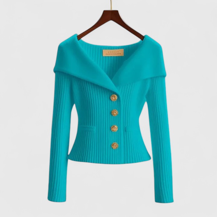 Damen Strickjacke - Schulterfreier Stil & Schmale Passform