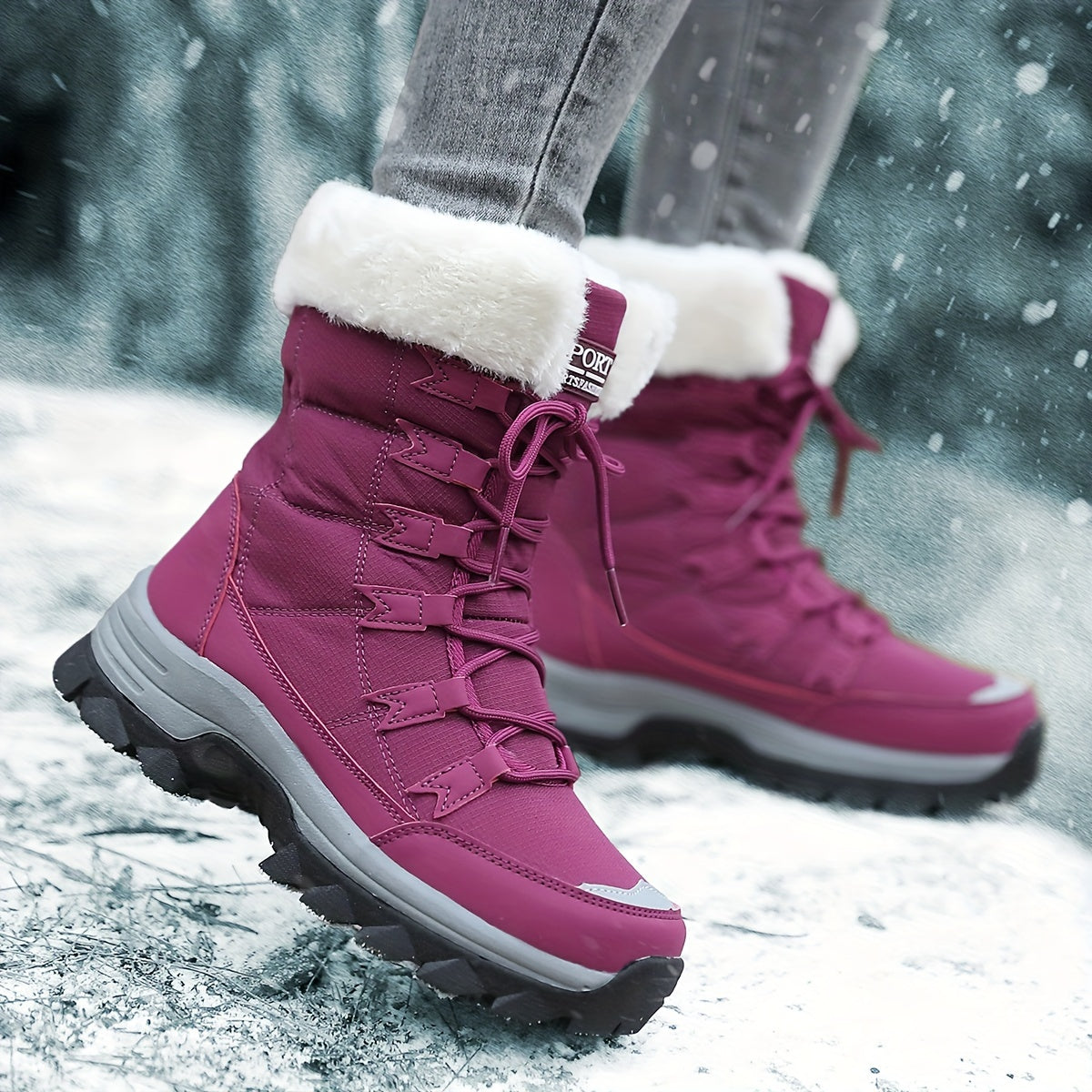 Damen Winter-Stiefeletten - Warm gefüttert mit Rutschfester Sohle