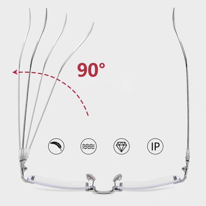 Anti - blue light rimless trimming presbyopic glasses men & women - ALPINE WEAR