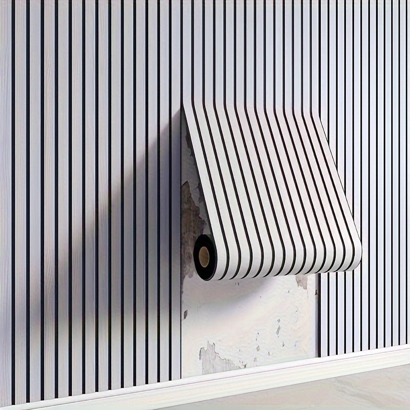 Selbstklebendes 3D Wandpaneel Rolle - Latten-Design in Holzoptik