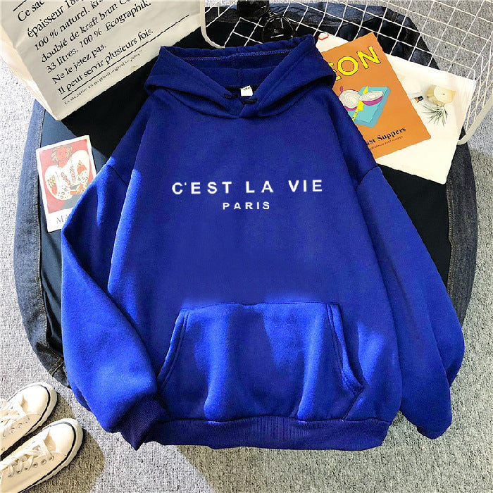 Damen Lockere Kapuzenpullover - Grafikdruck & Kängurutasche
