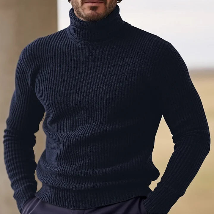 Herren Rollkragenpullover - Gerippt Slim Fit