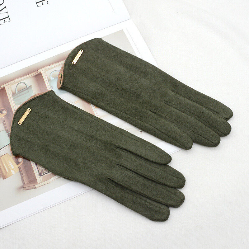 Damen Touchscreen-Winterhandschuhe - Geschmeidiges Finish und Metall-Akzent