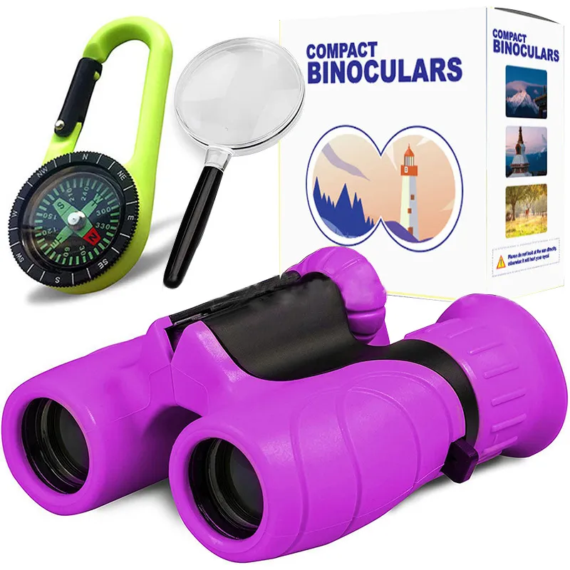 Kinder Fernglas 8x Robust – Outdoor Entdecker Set Kompass