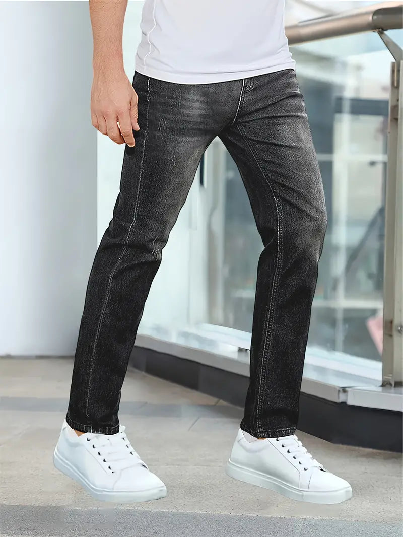 Herren Jeans - Gerader Schnitt & Distressed-Waschung