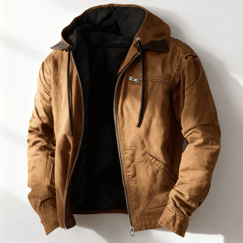 Herren Winterjacke - Weiches Futter mit Kordelzug-Kapuze
