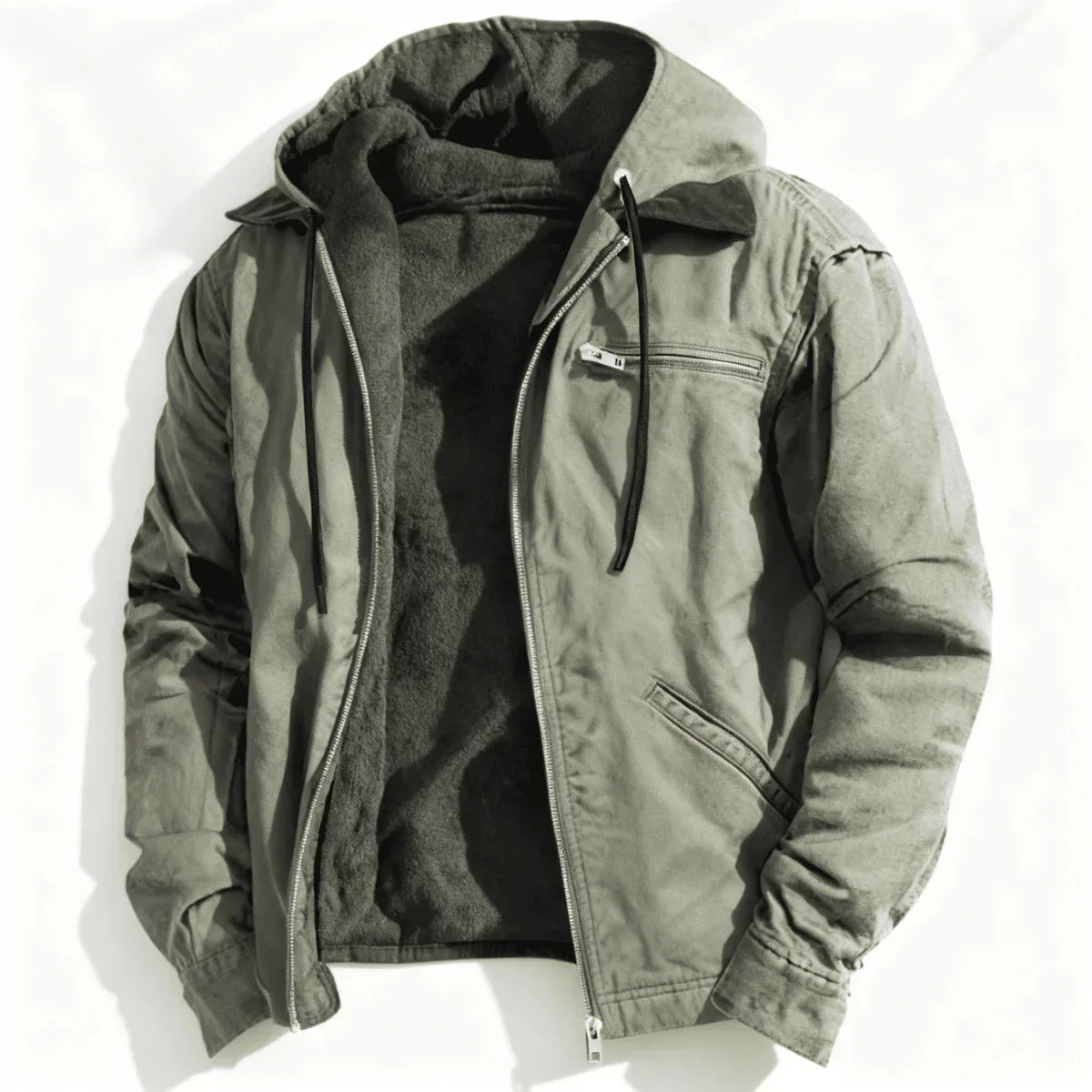 Herren Winterjacke - Weiches Futter mit Kordelzug-Kapuze