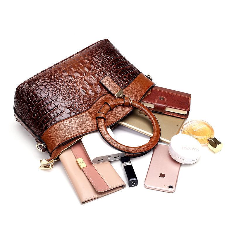 Damen Handtasche mit Krokodilprägung - Elegantes Accessoire