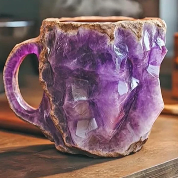 Geoden-Stil Kaffeetasse - Felsen- & Mineral-Look Geschenkbecher