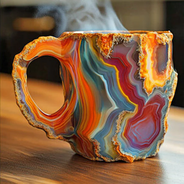 Geoden-Stil Kaffeetasse - Felsen- & Mineral-Look Geschenkbecher