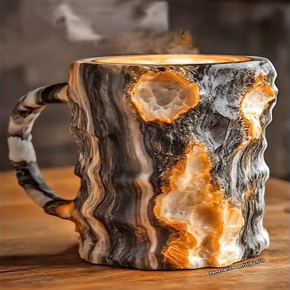 Geoden-Stil Kaffeetasse - Felsen- & Mineral-Look Geschenkbecher